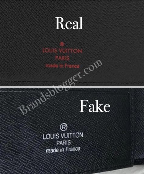 louis vuitton wallet logo stamp fake